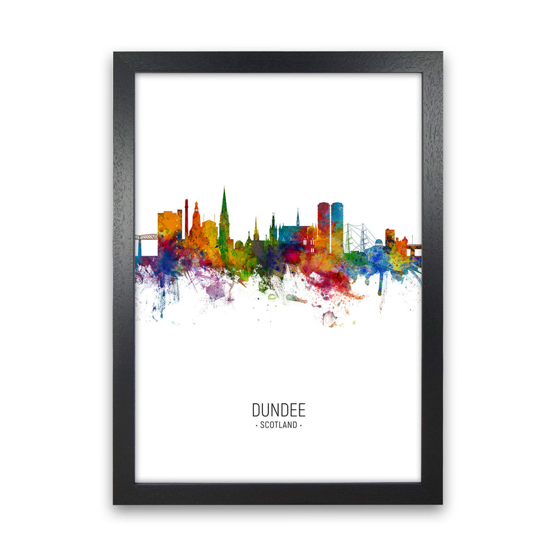 Dundee Scotland Skyline Portrait Art Print by Michael Tompsett Black Grain