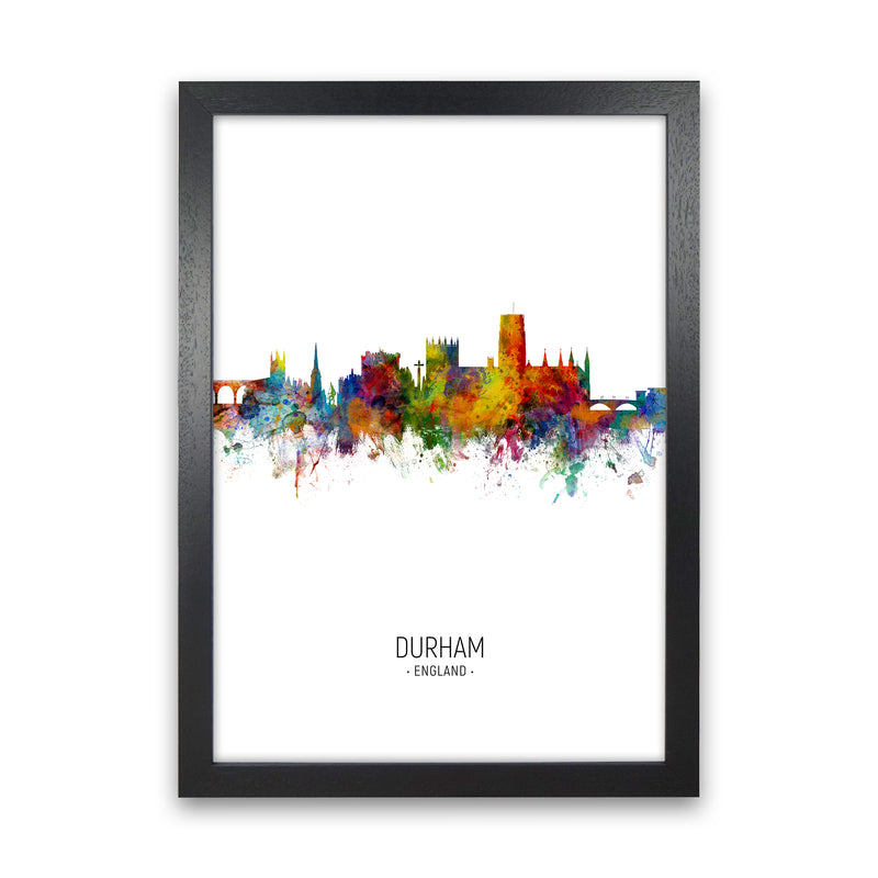 Durham England Skyline Portrait Art Print by Michael Tompsett Black Grain