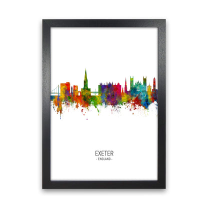Exeter England Skyline Portrait Art Print by Michael Tompsett Black Grain