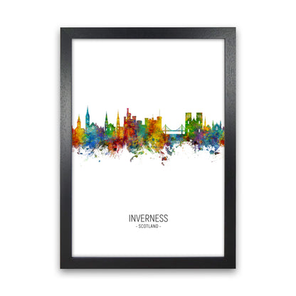 Inverness Scotland Skyline Portrait Art Print by Michael Tompsett Black Grain