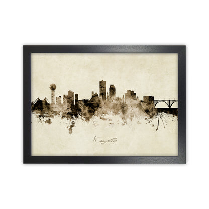 Knoxville Tennessee Skyline Vintage Art Print by Michael Tompsett Black Grain