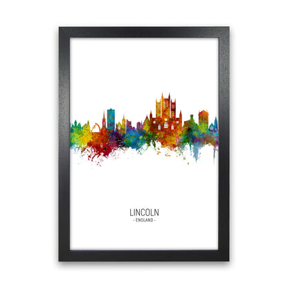 Lincoln England Skyline Portrait Art Print by Michael Tompsett Black Grain