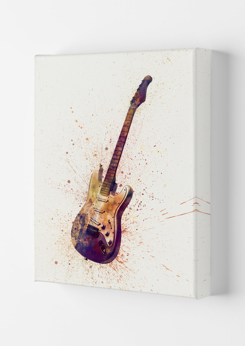 Electric Guitar Watercolour  by Michael Tompsett Canvas