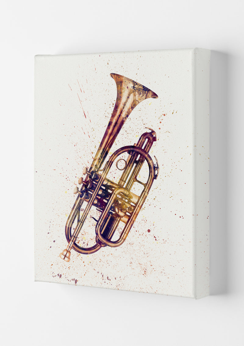 Cornet Watercolour Music Art Print by Michael Tompsett Canvas