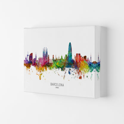 Barcelona Spain Skyline Art Print by Michael Tompsett Canvas