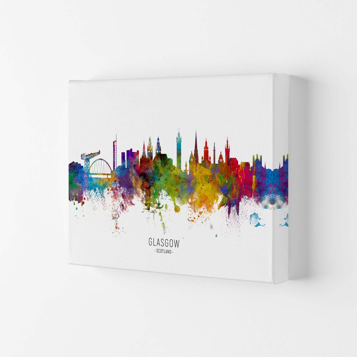 Glasgow Scotland Skyline Art Print by Michael Tompsett Canvas