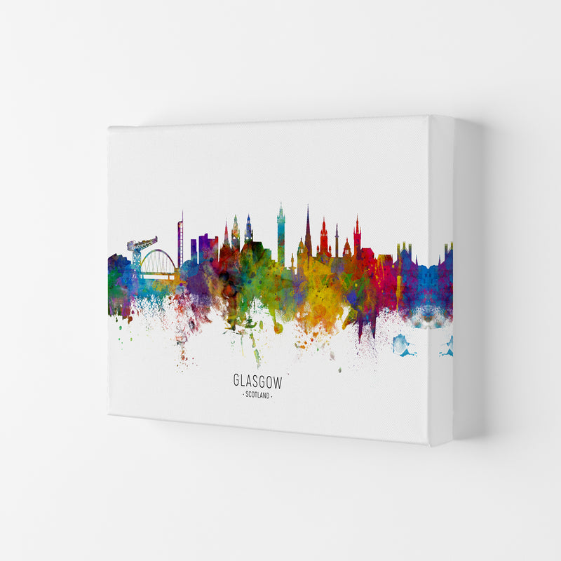 Glasgow Scotland Skyline Art Print by Michael Tompsett Canvas
