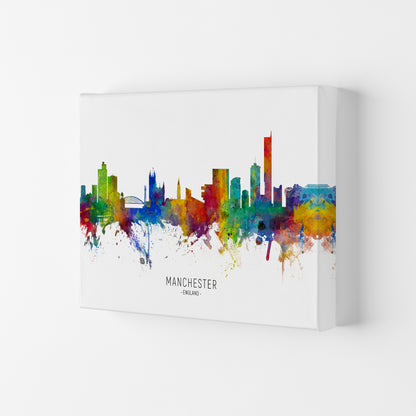 Manchester England Skyline Art Print by Michael Tompsett Canvas