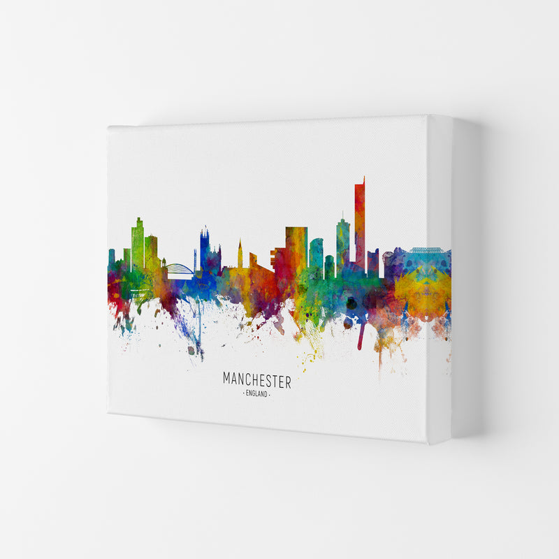 Manchester England Skyline Art Print by Michael Tompsett Canvas