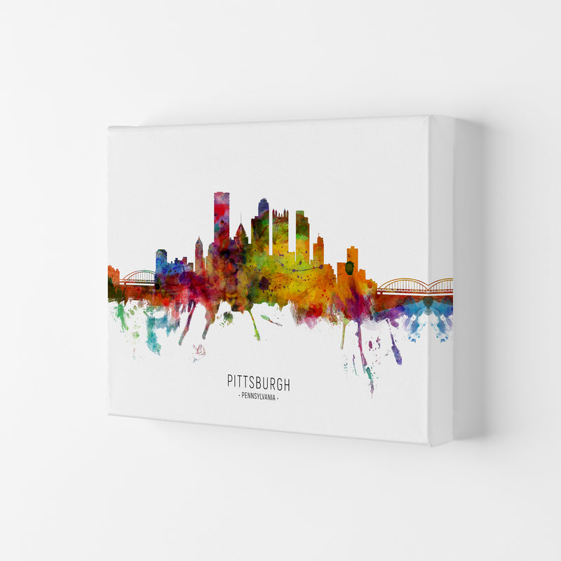 Pittsburgh Pennsylvania Skyline Art Print by Michael Tompsett Canvas