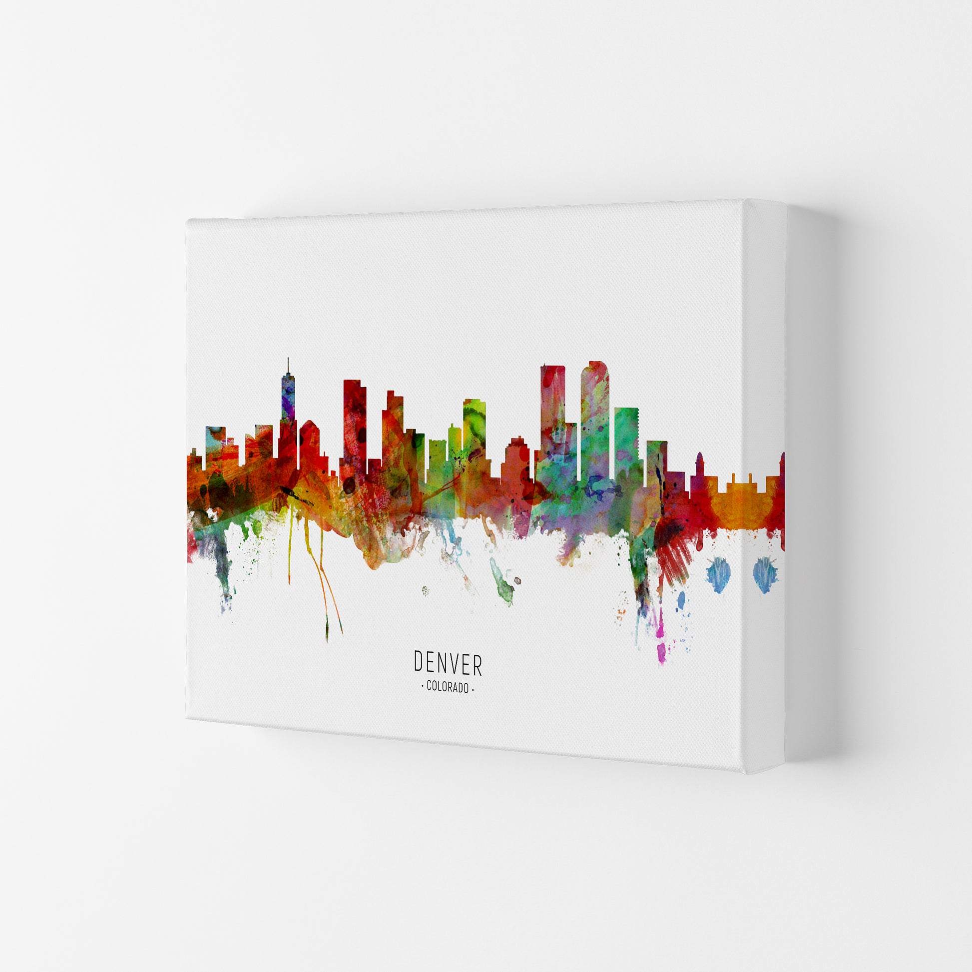 Denver Colorado Skyline Art Print by Michael Tompsett Canvas