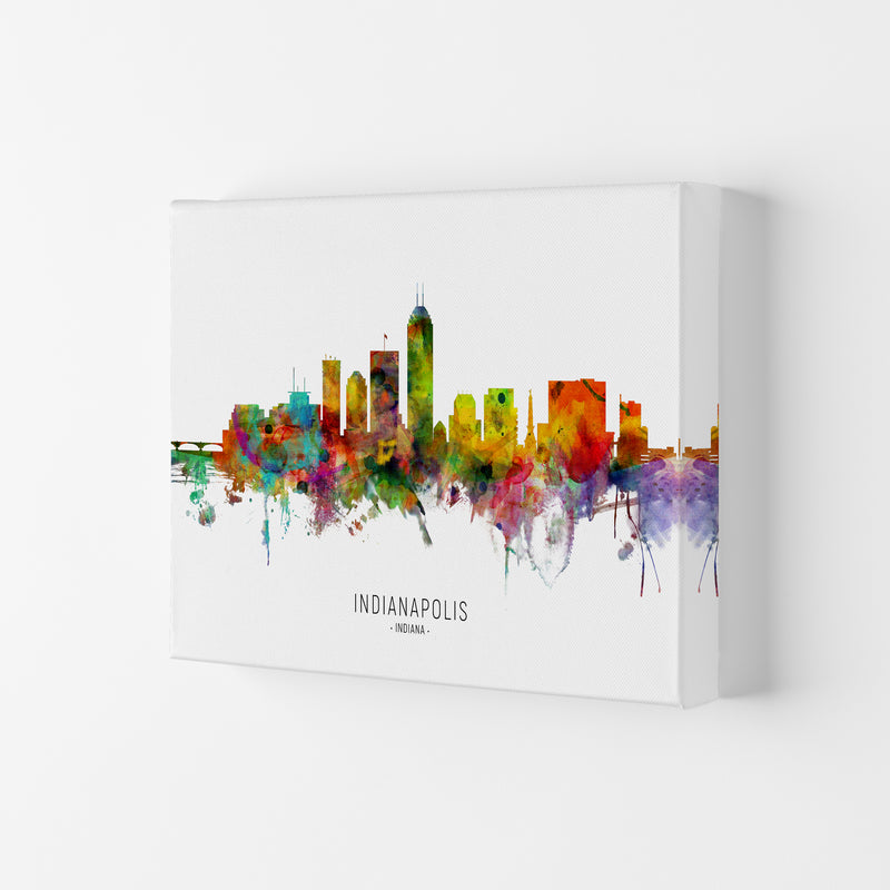 Indianapolis Indiana Skyline Art Print by Michael Tompsett Canvas