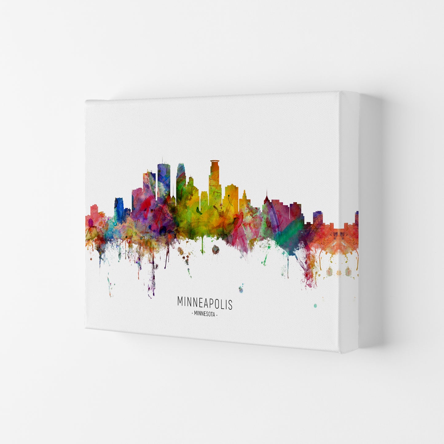 Minneapolis Minnesota Skyline Art Print by Michael Tompsett Canvas