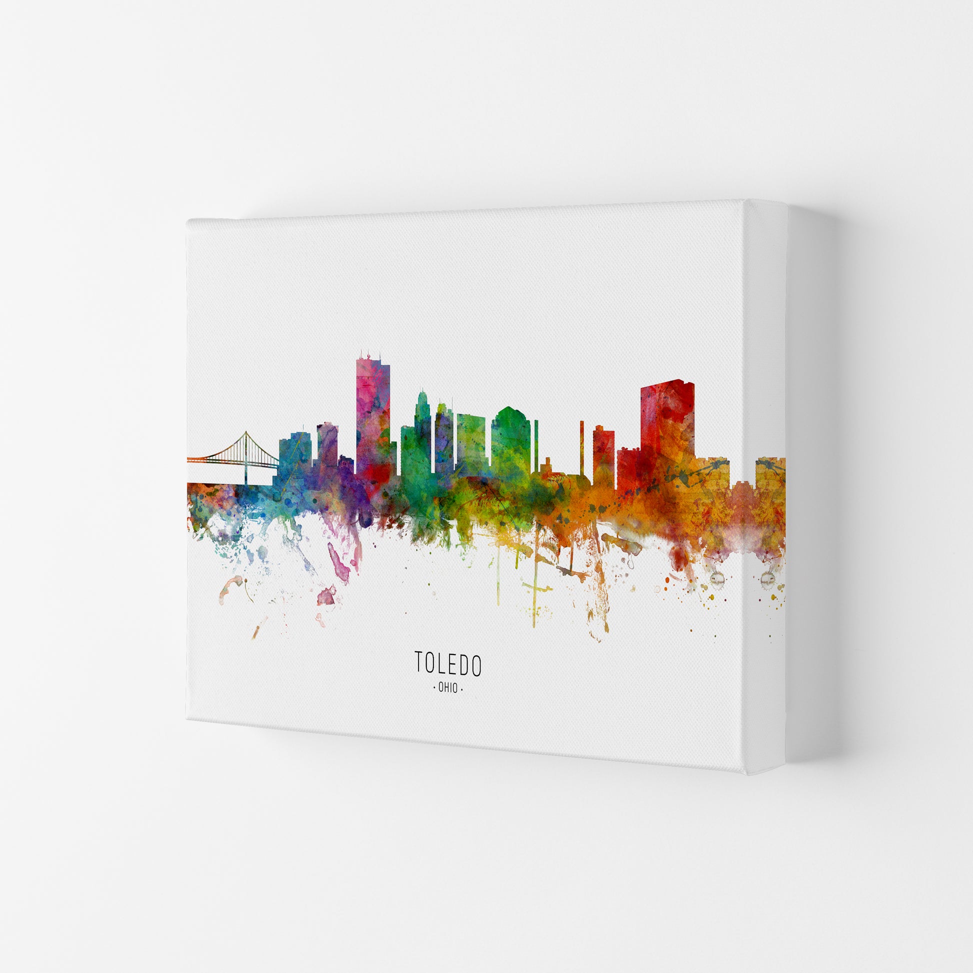 Toledo Ohio Skyline Art Print by Michael Tompsett Canvas
