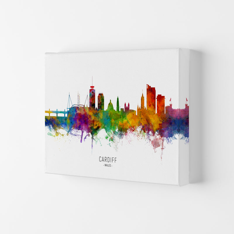 Cardiff Wales Skyline Art Print by Michael Tompsett Canvas
