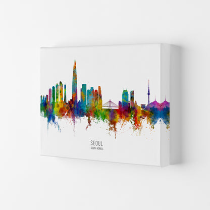 Seoul South Korea Skyline Art Print by Michael Tompsett Canvas