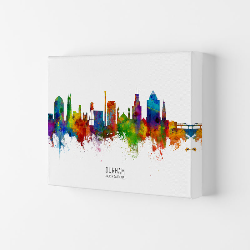 Durham North Carolina Skyline Art Print by Michael Tompsett Canvas