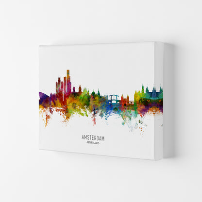 Amsterdam Netherlands Skyline Art Print by Michael Tompsett Canvas