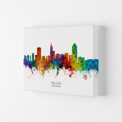 Raleigh North Carolina Skyline Art Print by Michael Tompsett Canvas