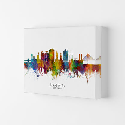 Charleston South Carolina Skyline Print by Michael Tompsett Canvas