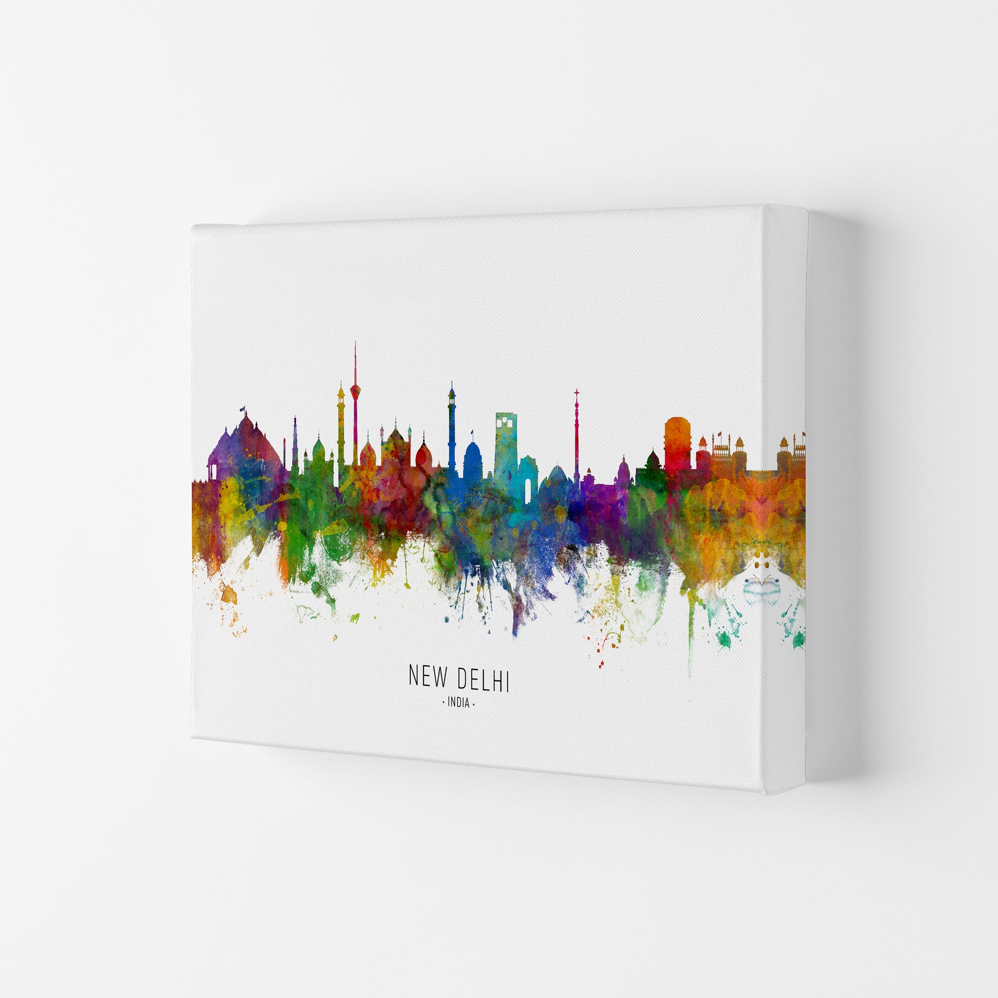 New Delhi India Skyline Art Print by Michael Tompsett Canvas