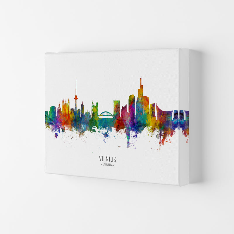 Vilnius Lithuania Skyline Art Print by Michael Tompsett Canvas