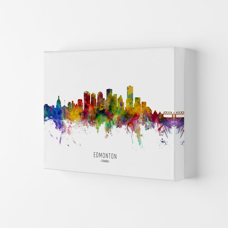 Edmonton Canada Skyline Art Print by Michael Tompsett Canvas