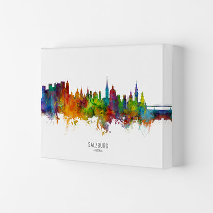Salzburg Austria Skyline Art Print by Michael Tompsett Canvas