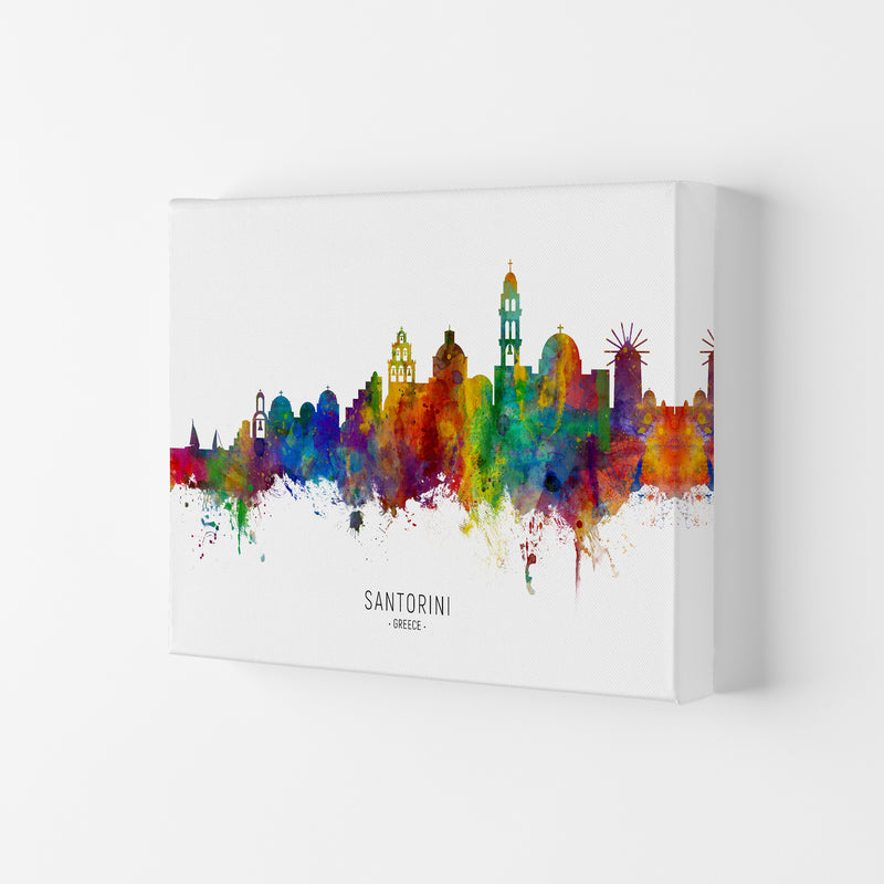 Santorini Greece Skyline Art Print by Michael Tompsett Canvas