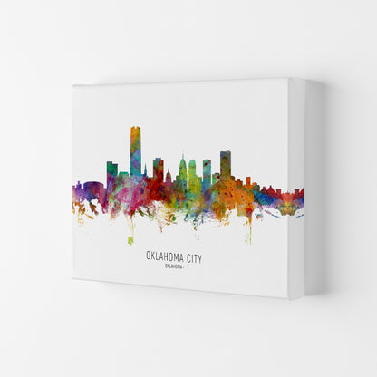 Oklahoma City Oklahoma Skyline Art Print by Michael Tompsett Canvas