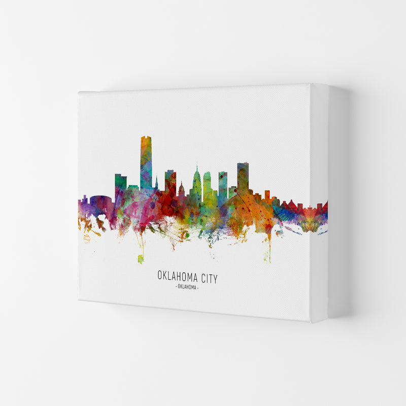 Oklahoma City Oklahoma Skyline Art Print by Michael Tompsett Canvas