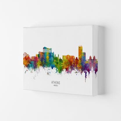 Athens Greece Skyline Art Print by Michael Tompsett Canvas