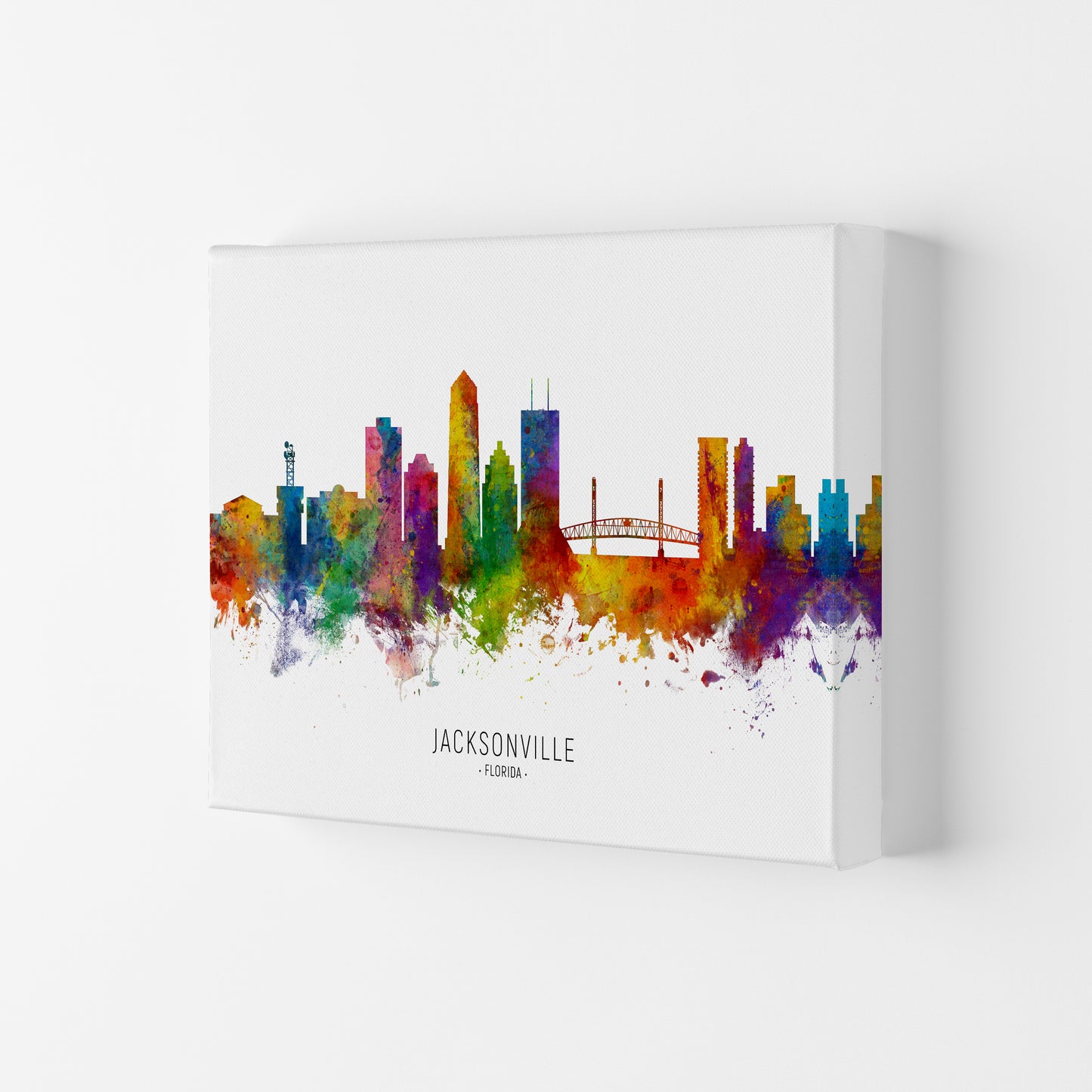 Jacksonville Florida Skyline Art Print by Michael Tompsett Canvas
