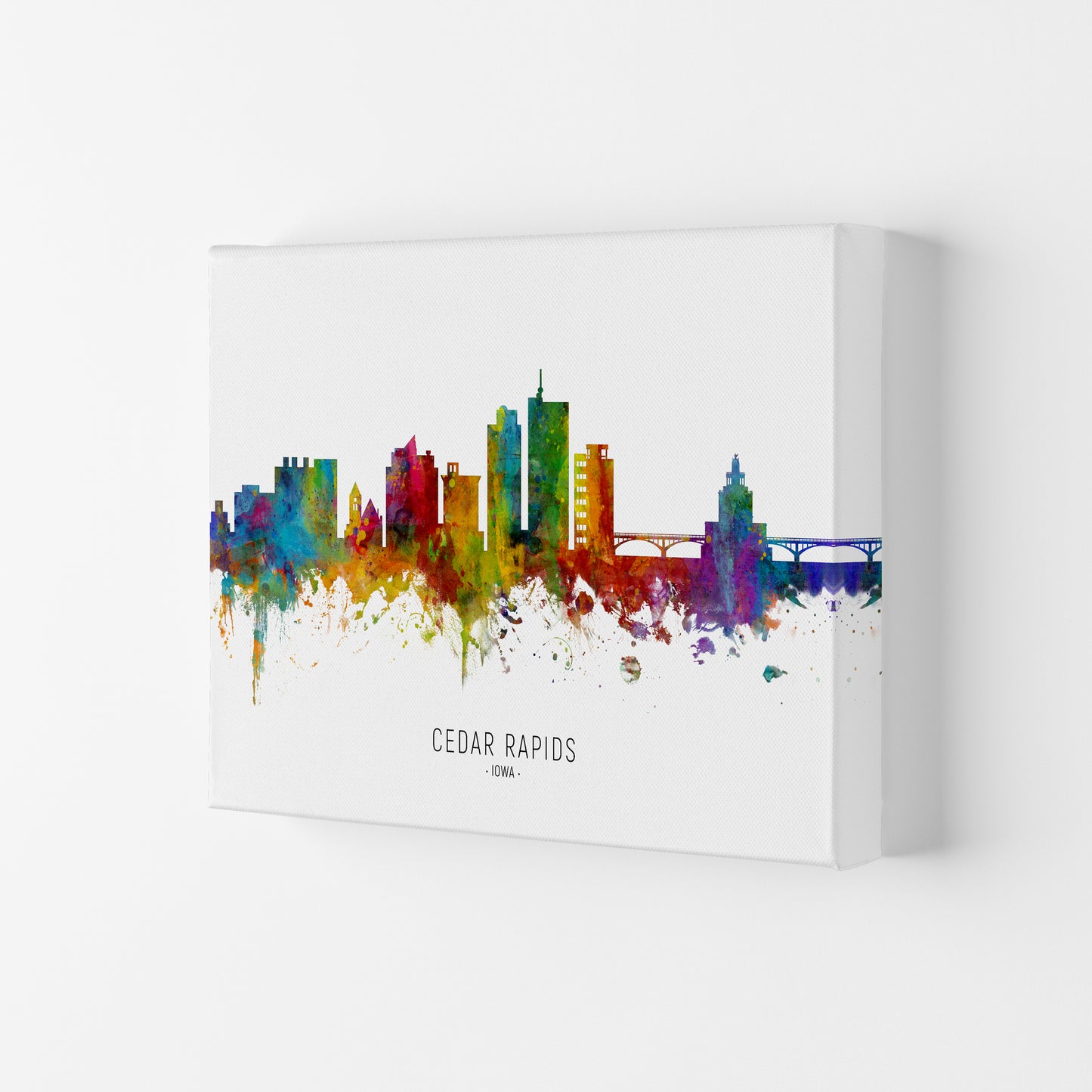 Cedar Rapids Iowa Skyline Art Print by Michael Tompsett Canvas