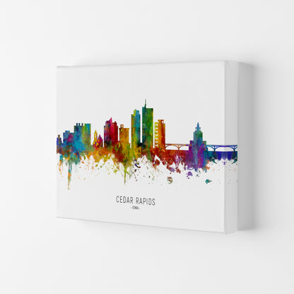 Cedar Rapids Iowa Skyline Art Print by Michael Tompsett Canvas