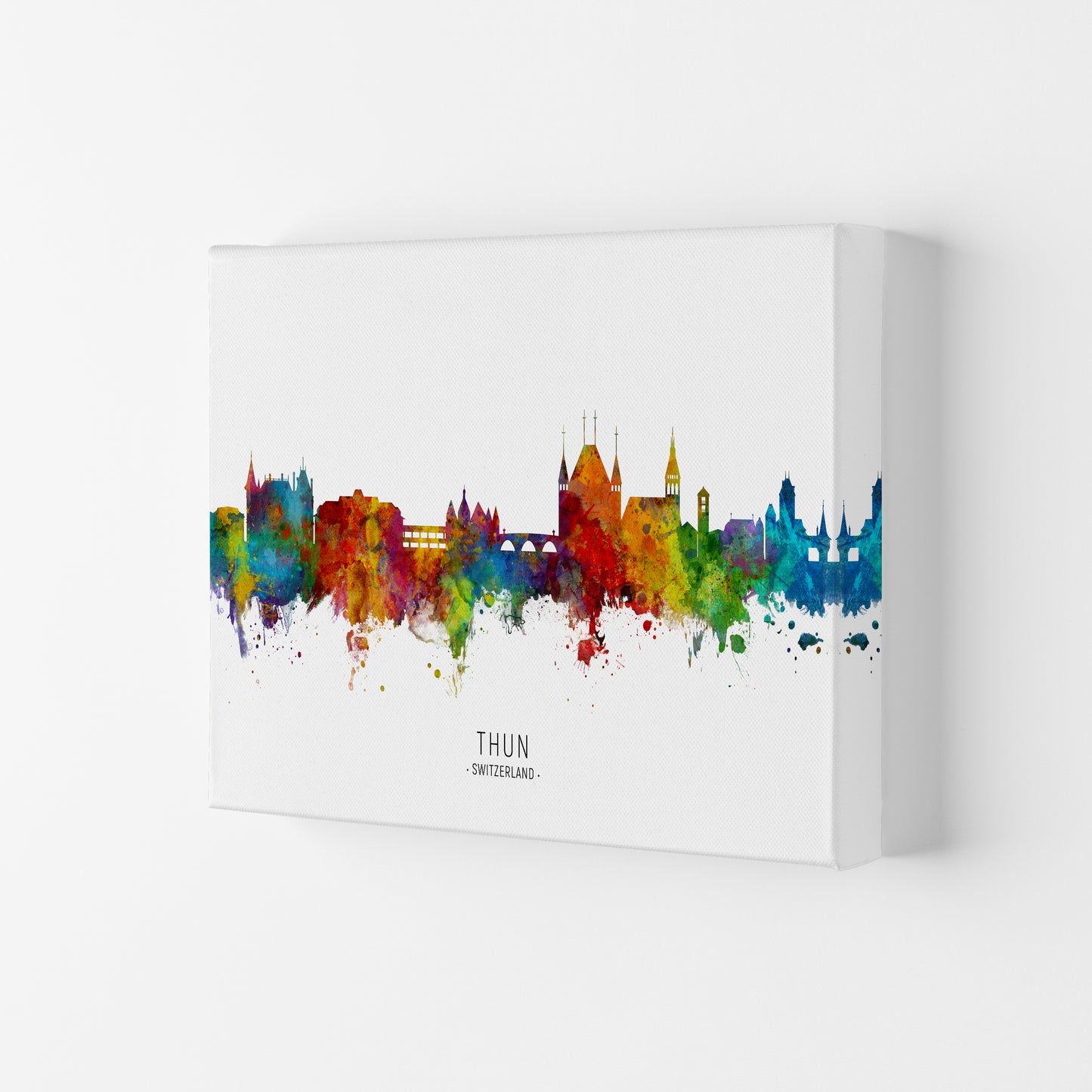 Thun Switzerland Skyline Art Print by Michael Tompsett Canvas