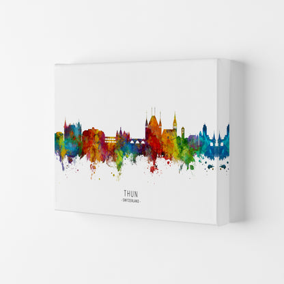 Thun Switzerland Skyline Art Print by Michael Tompsett Canvas