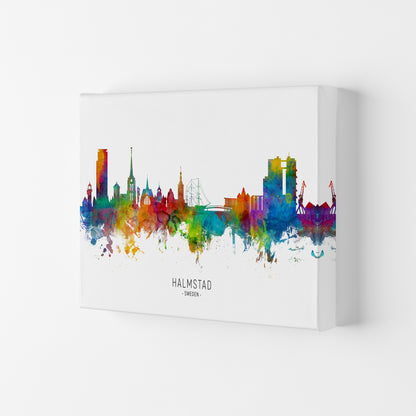 Halmstad Sweden Skyline Art Print by Michael Tompsett Canvas