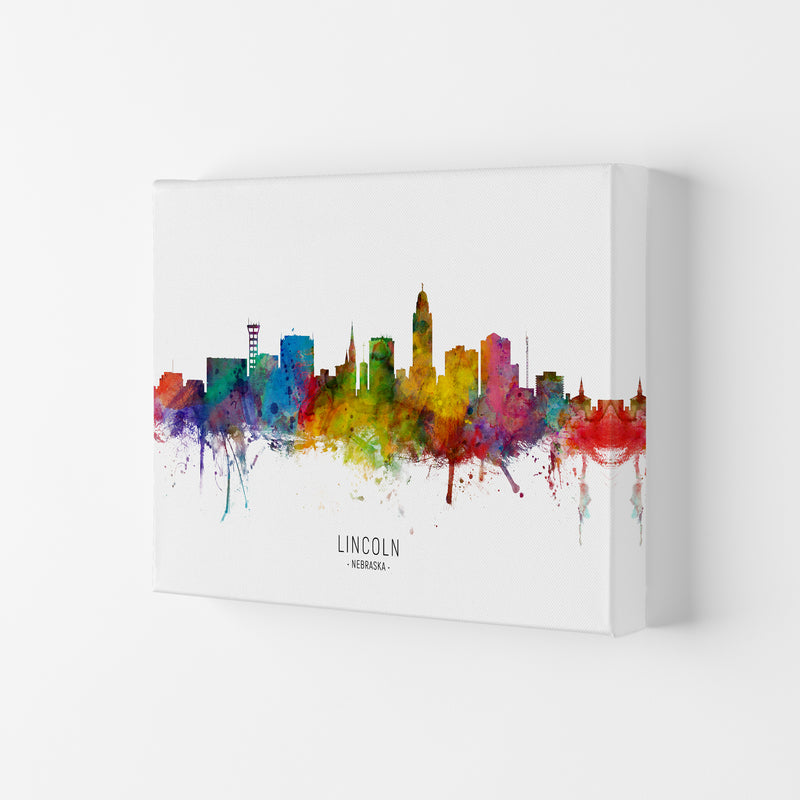 Lincoln Nebraska Skyline Art Print by Michael Tompsett Canvas