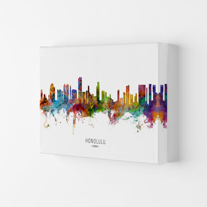 Honolulu Hawaii Skyline Art Print by Michael Tompsett Canvas