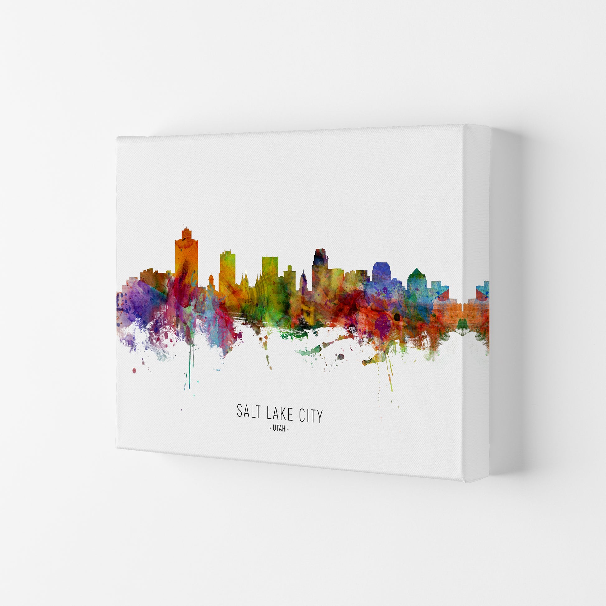 Salt Lake City Utah Skyline Art Print by Michael Tompsett Canvas