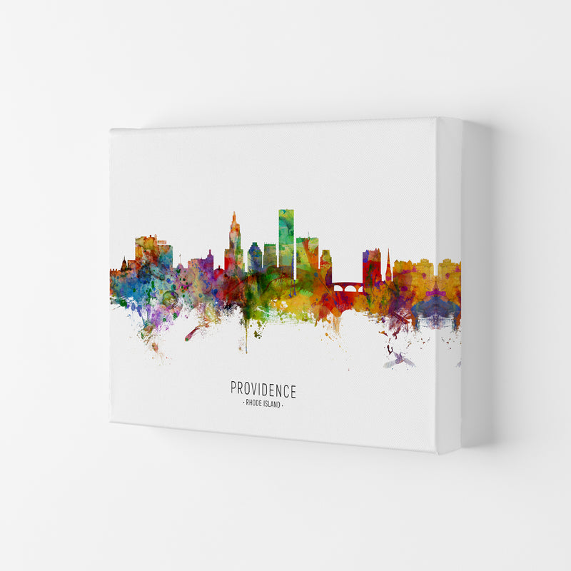 Providence Rhode Island Skyline Art Print by Michael Tompsett Canvas