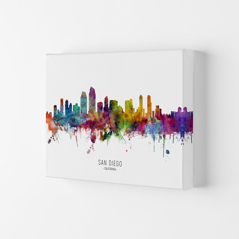 San Diego California Skyline Art Print by Michael Tompsett Canvas