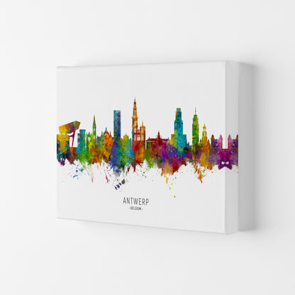 Antwerp Belgium Skyline Art Print by Michael Tompsett Canvas