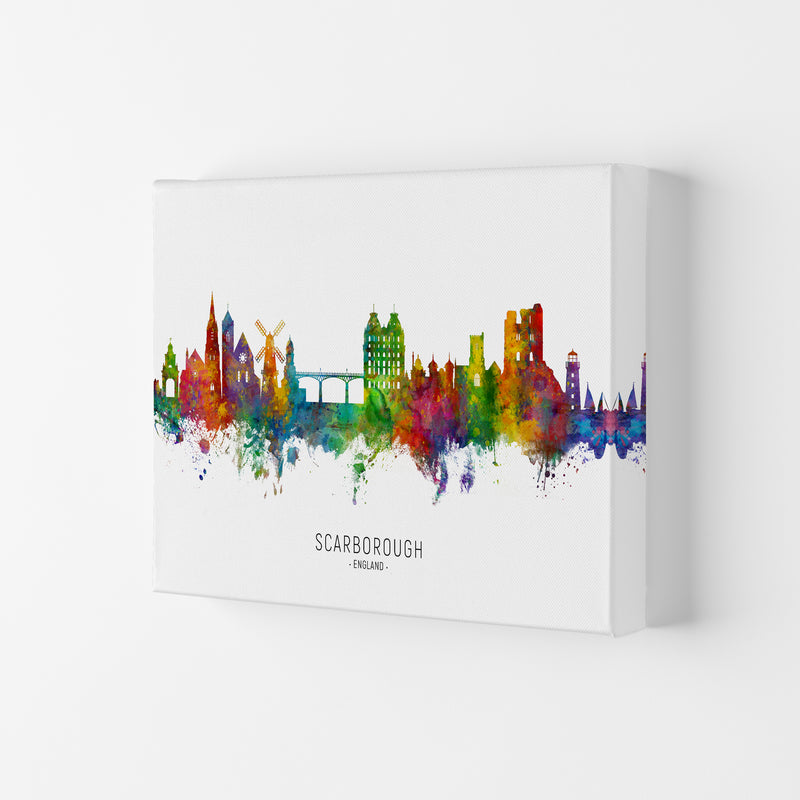 Scarborough England Skyline Art Print by Michael Tompsett Canvas