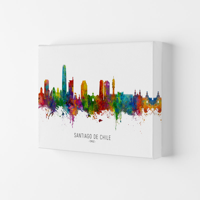 Santiago De Chile Chile Skyline Art Print by Michael Tompsett Canvas