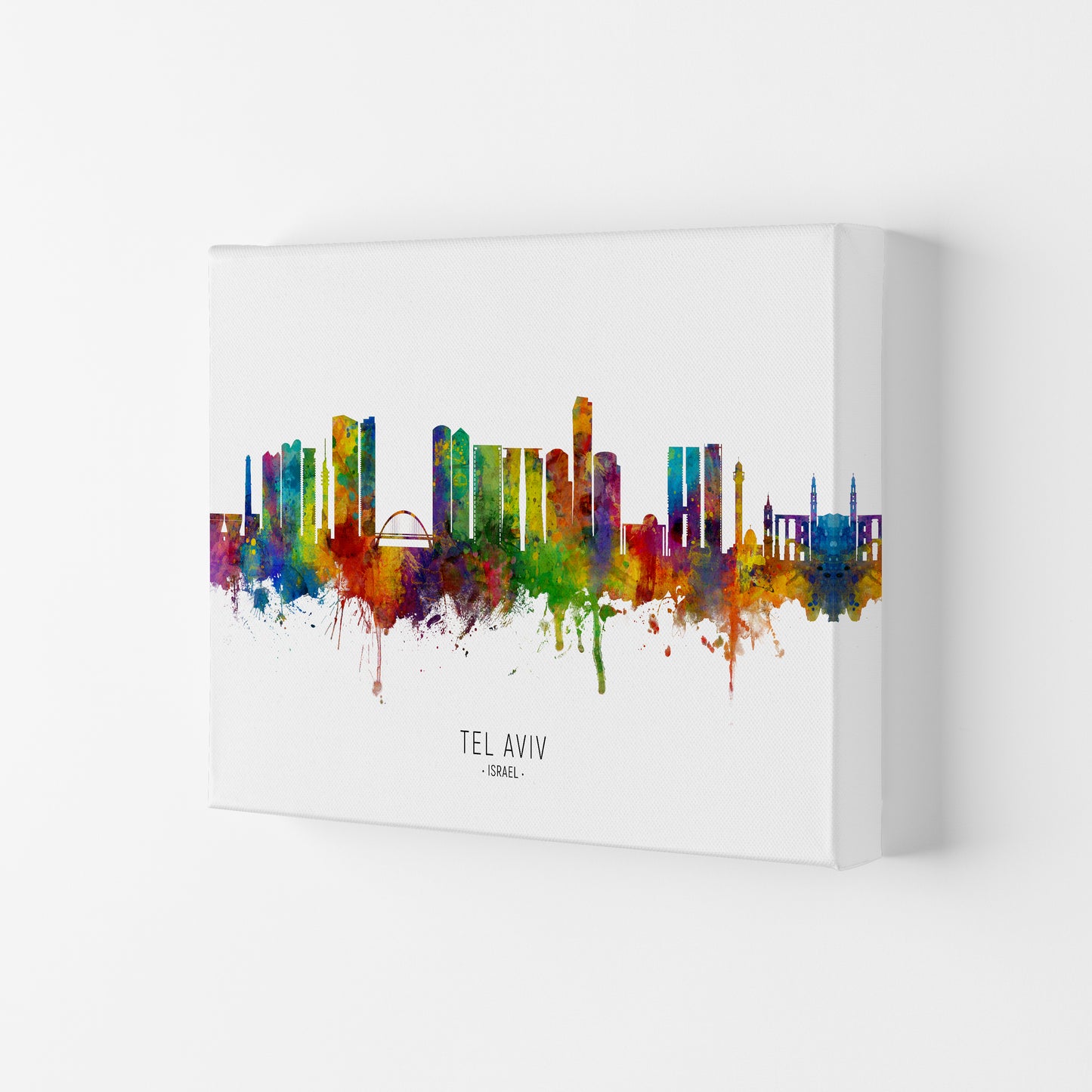 Tel Aviv Israel Skyline Art Print by Michael Tompsett Canvas