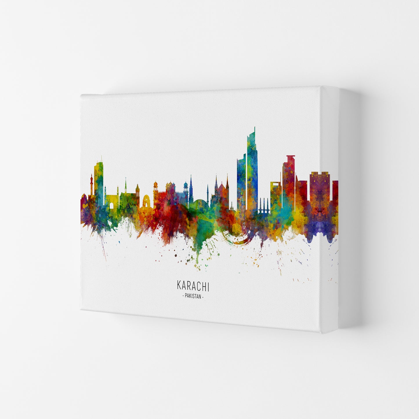 Karachi Pakistan Skyline Art Print by Michael Tompsett Canvas
