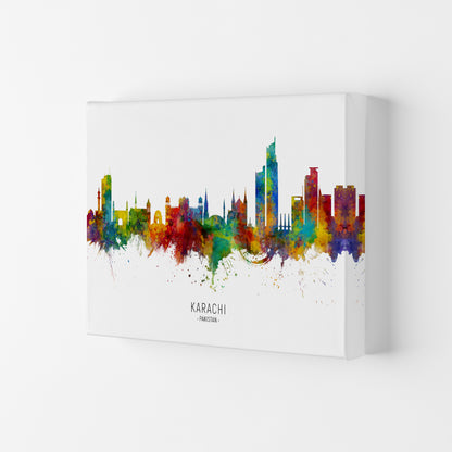 Karachi Pakistan Skyline Art Print by Michael Tompsett Canvas