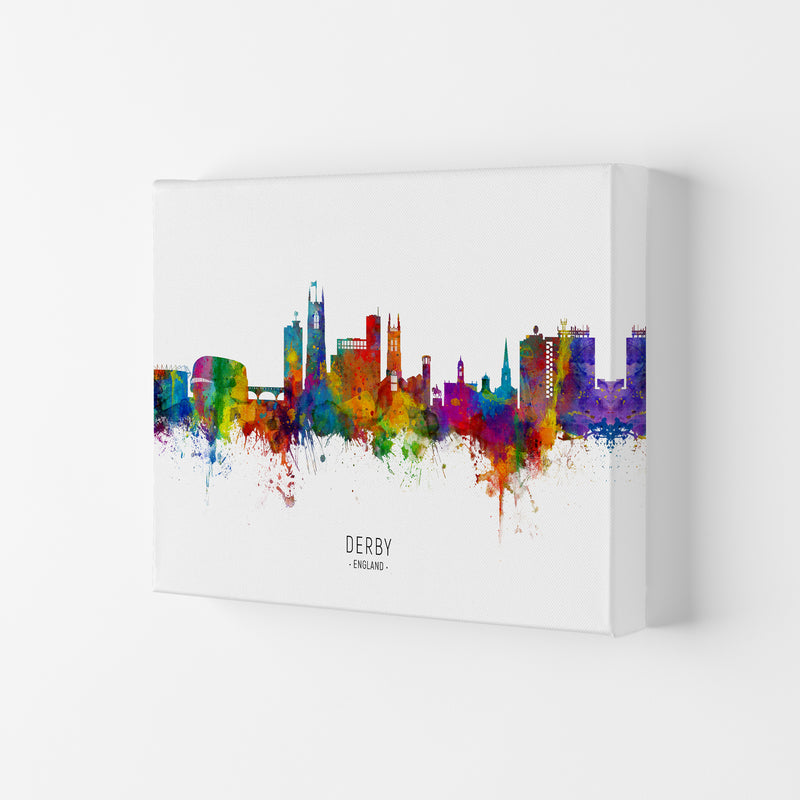 Derby England Skyline Art Print by Michael Tompsett Canvas